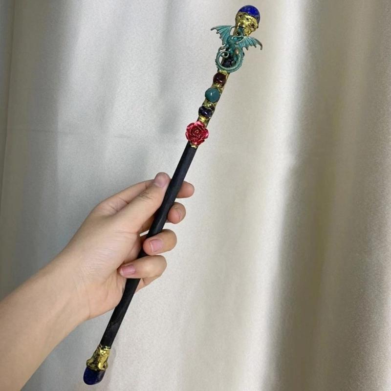 Fee Zauberstab Kristall Magischer Stab Amethyst Sandstein Raumdekoration für Kinder Mädchen Weihnachten Halloween Party