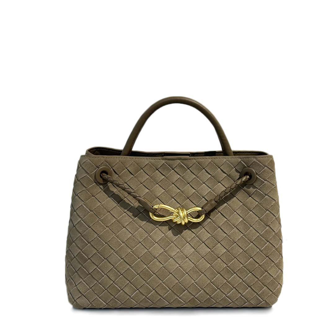 

Andiamo Hand-Woven Winter Suede Shoulder Bag - Большая вместительная сумка из коровьей кожи Small 25*18*10cm