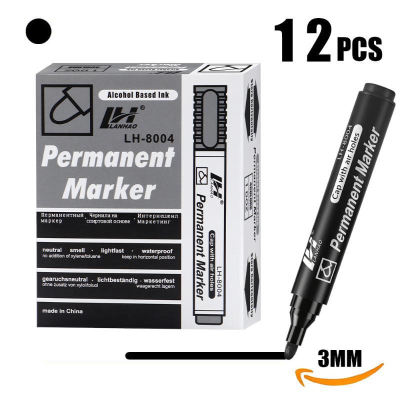 12pcs/box Large-Capacity 10mm Nib Oil-Based Marker Pens Big-Ended Waterproof Non-Erasable Refillable Markers