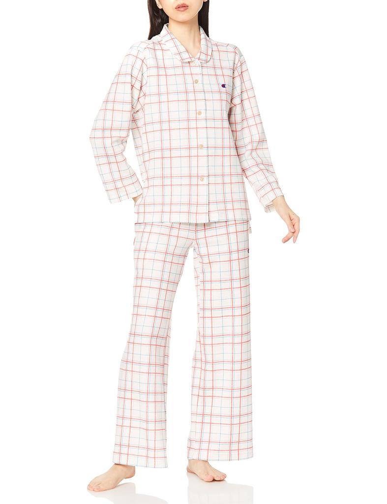 Long Long Cardboard L [Champion] Pajamas, Sleeves, Pants, Knit, Women's, Red,