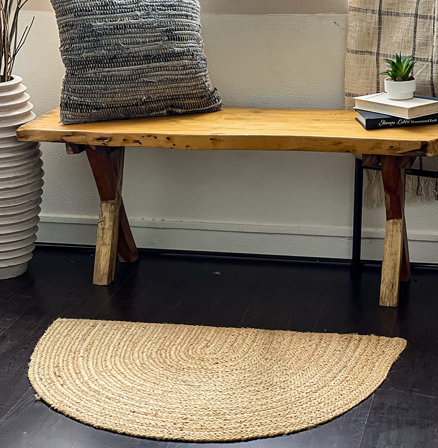 

Джутовый ковер Авари Круглый Ручной работы Натуральный ковер для любого помещения Выглядит Рустик Декор Для любой площади 30 cm x 60 cm (1x2 feet) бежевый