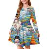 Girls' Princess Dress - Long Sleeve A-Line T-Shirt Dress Christmas Day