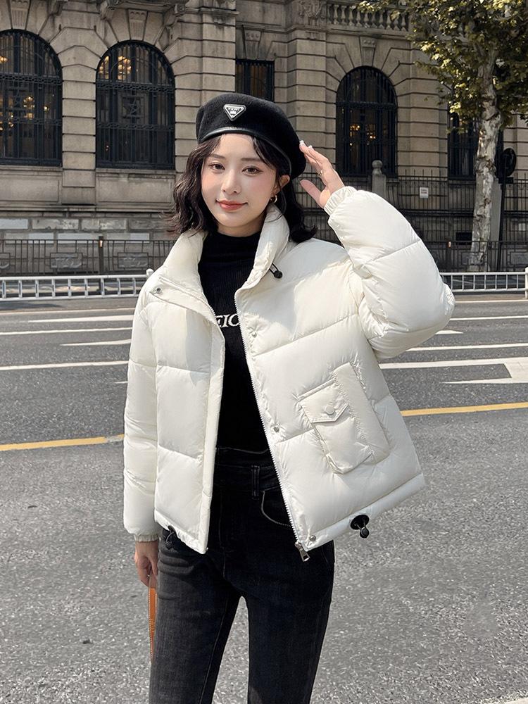 Stand-up Collar Down Cotton Clothes Women's Short Models Small Winter New Thickened Loose Bread Clothes Jacket