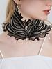 Women Gold Silk Ruffle Ring Scarf Fake Pearl Pendant Fashion Chiffon Neck Collar Thin Anti-UV  Neckerchief Hair Bandana Headban