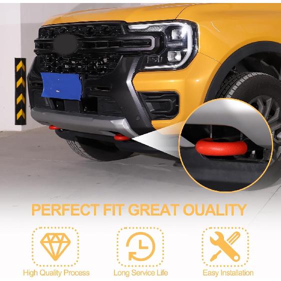 Car Tow Hook Protective Cover Compatible with Ford Ranger 2023-2025 Rubber Front Bumper Tow Ring Pull Ring Protective Case Trailer Pull Ring Trim