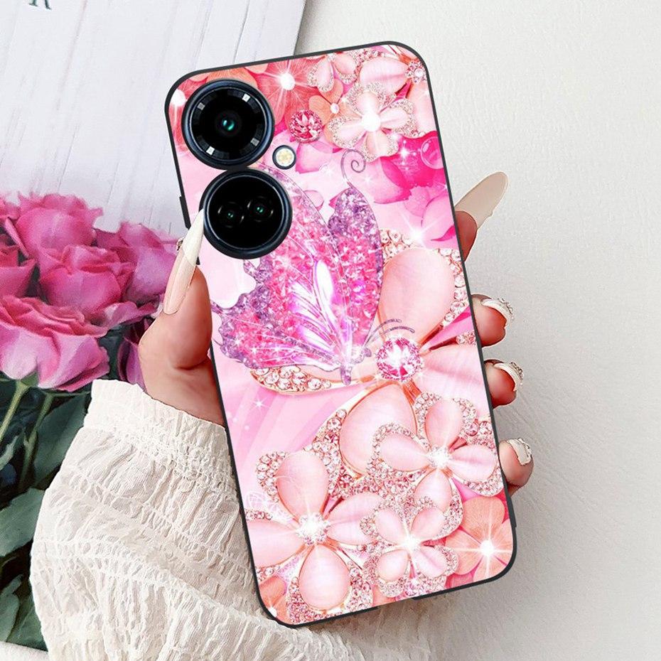New Design Phone Case For Tecno Camon 19 Pro 5G 4G Camon19 Black Silicone Soft Cover For Tecno Camon 19 19Pro 4G Cases Bumpers