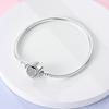 Charm Bracelet 925 Silver Heart Shape Holy Mother Snake Chain Clasp Bracelet Fit Original Bead DIY Fashion Jewelry