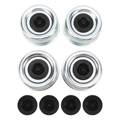 4pcs Trailer Axle Dust Cap 2.72in Trailer Hub Grease Cover with Rubber Plugs for 7000‑8000lbs Axles Dexter Trailer