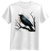 Bird Crow Black Night Moon Vintage Summer Tattoo Lover T Shirt Tee Gift New