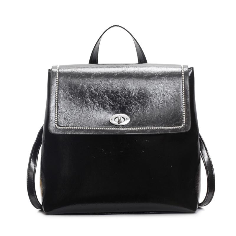 

Premium texture simple casual large capacity backpack new retro handbag student going out backpack чорний