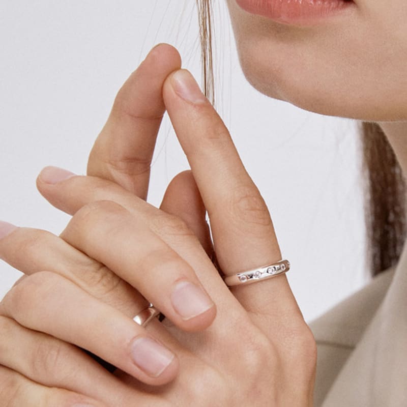 Tatiana (SILVER925) Dot Cubic Ring CR1819
