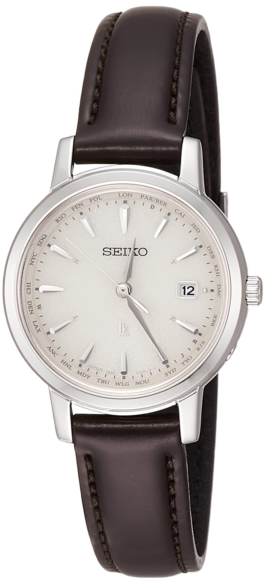 

[Seiko Watch] Rukia Standard Collection New Solar Radio Teardrop SSVV077 Women s Brown