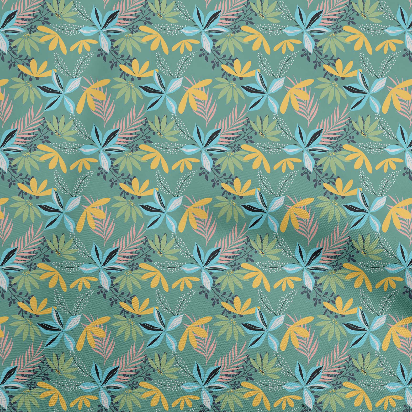 

oneOone Cotton Flex Dusty Teal Green Fabric Tropical Sewing Material Print Fabric By The Yard 40 Inch 42 Inch Wide - Viscose Chiffon зелений