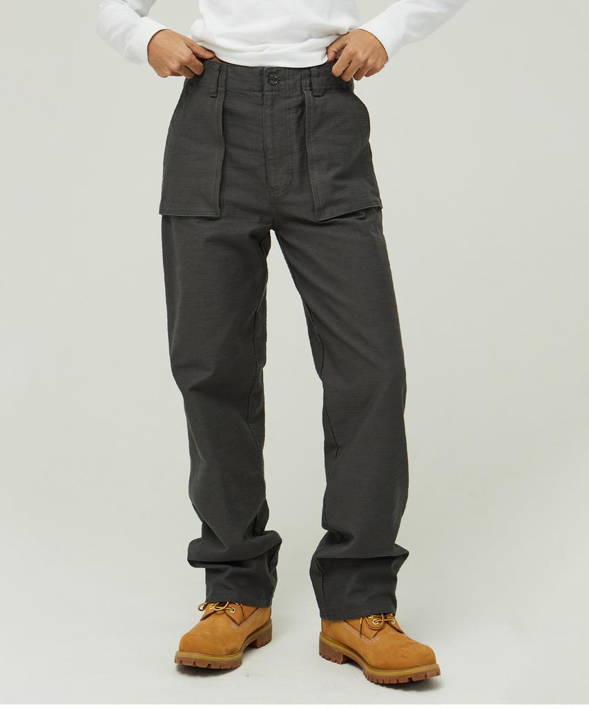 MAGOODGAN Chino 4307 Satin Cotton Straight Fit Navy Fatigue Pants