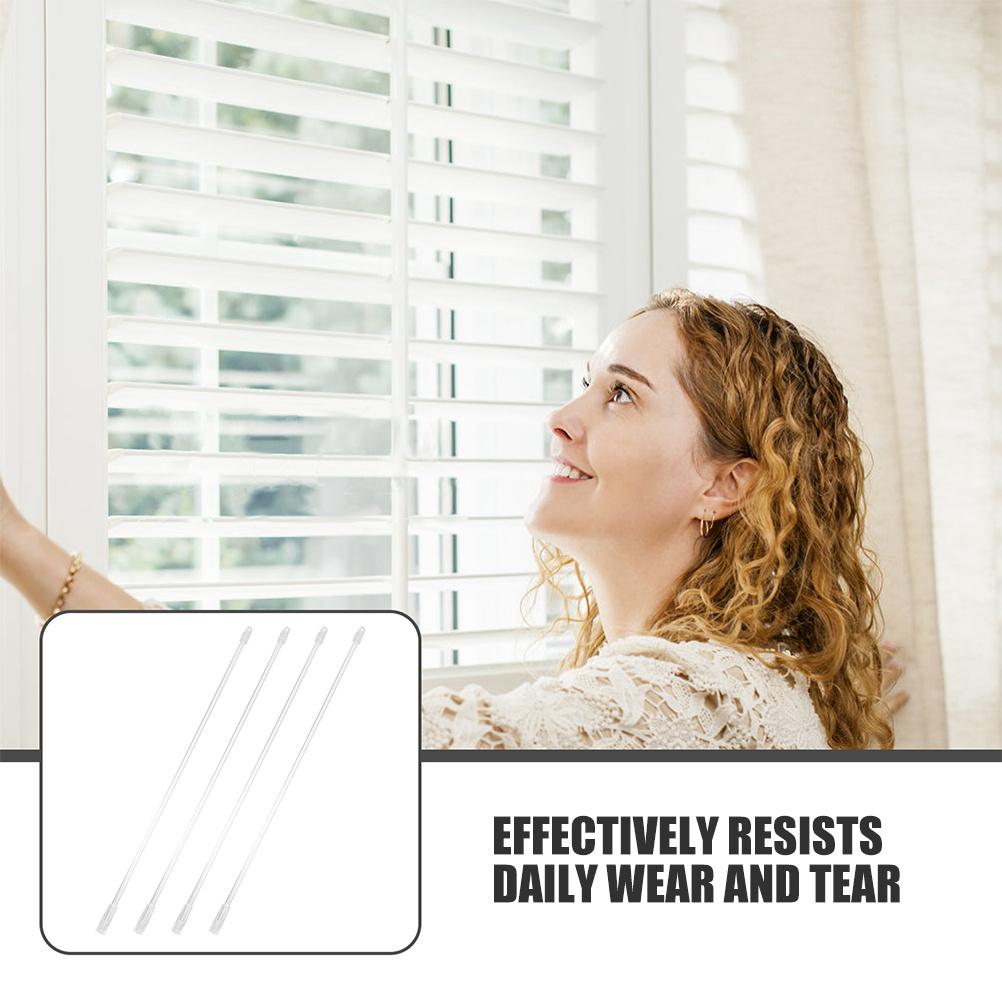 6 Stück Jalousie Wand Transparent Vertikal Jalousie Stange Ersatzteile Kunststoffstab Haken Installation für Fenster