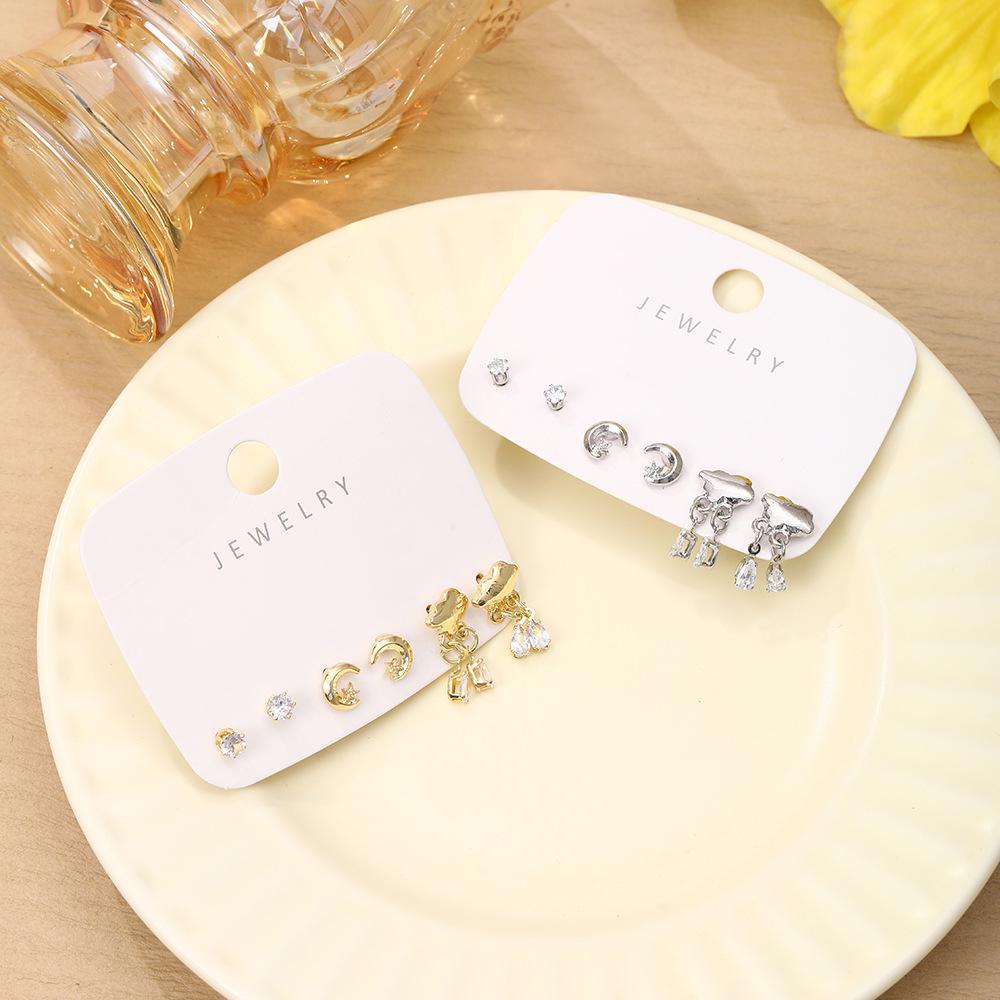 Elegant Sterling Silver Zircon and Pearl Stud Earrings Set for Women - Versatile and High-End Ear Jewelry