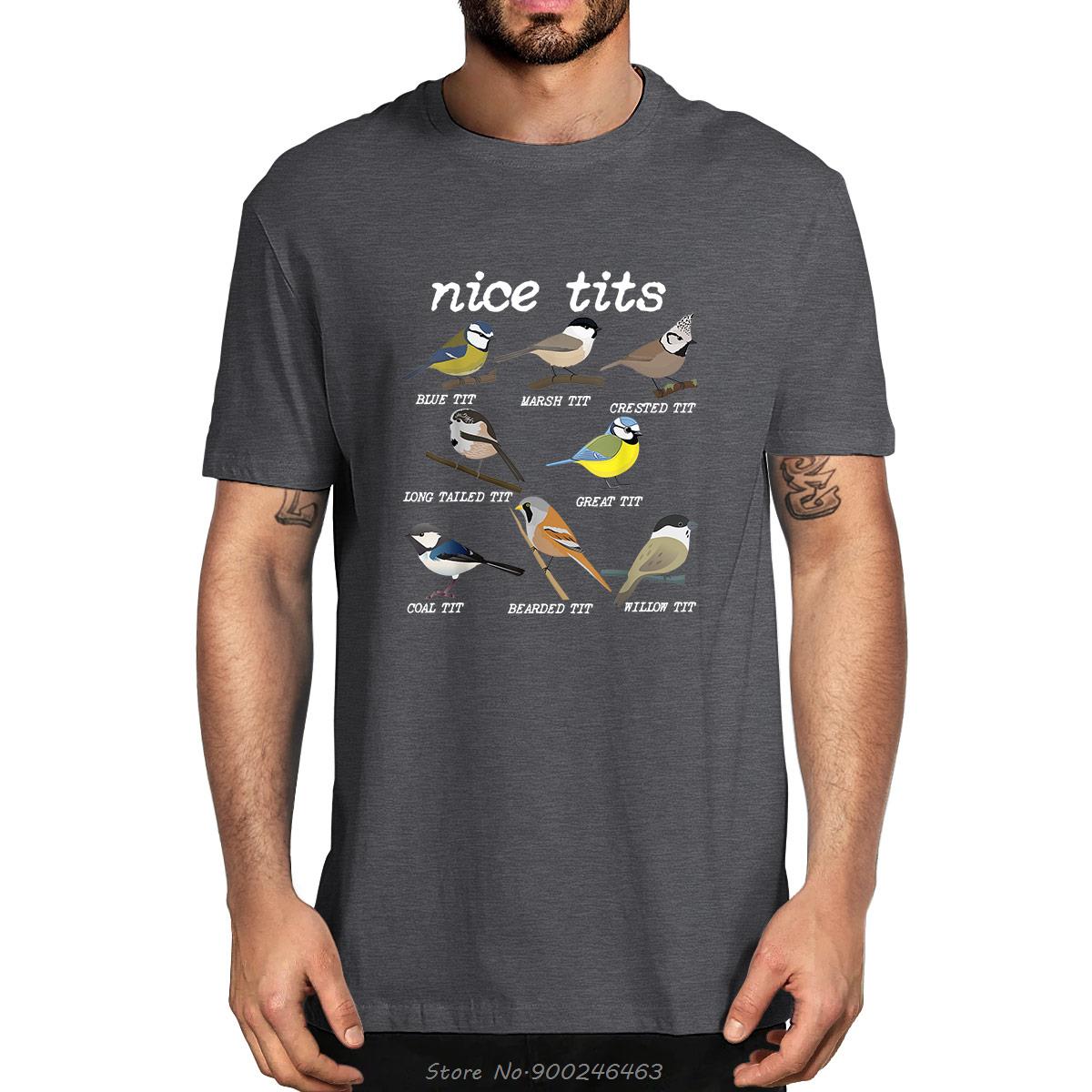 ZheXiong TEE 100% Katoen Mooie Tieten Grappig Vogels Kijken, Grappige Mezen Vogelspotter Unisex Mannen Nieuwigheid T-shirt Hoge Kwaliteit Vrouwen Casual T-shirt S