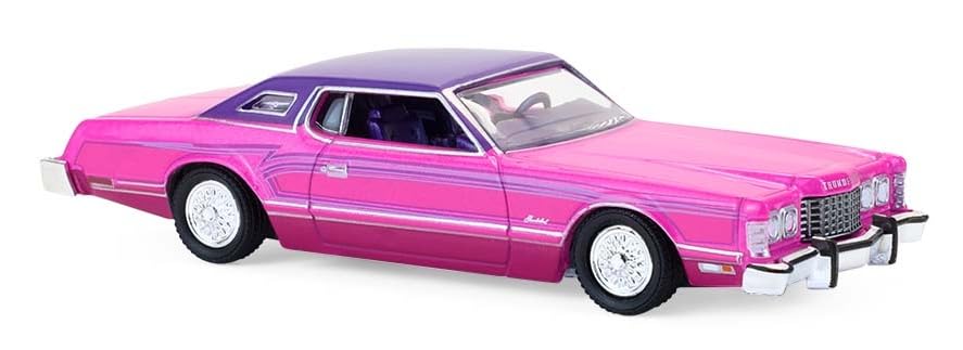 Greenlight Collectibles Коллекционные автомобили California Lowriders масштаб Серия California Lowrider Thunderbird Lowrider 63080-E 164 7-1975 розовый