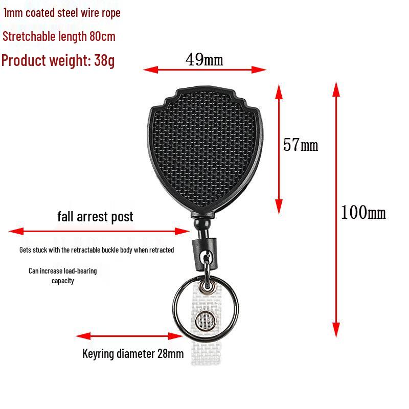 Honeycomb Steel Wire Retractable Keychain with Clip - Anti-theft, High Rebound, Easy Pull Rope