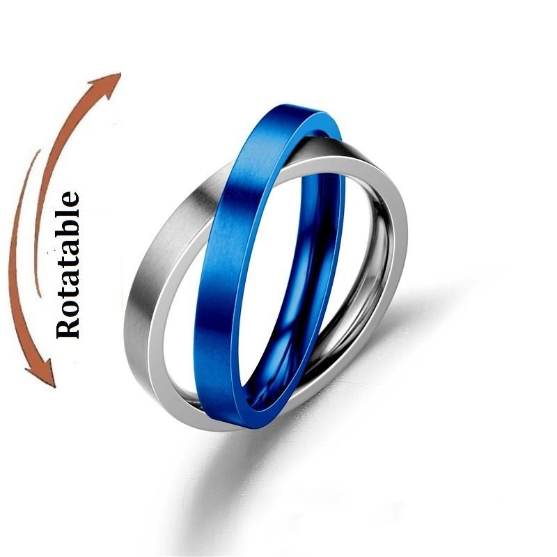 Copper Color Spinning Anxiety Rings for Men Women Star Moon Relaxing Ring 2025 Stainless Steel Anti Stress Rings Knuckle Zircon