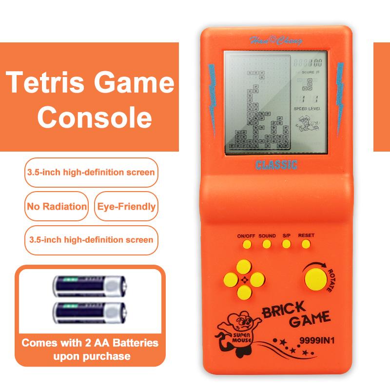 Retro Tetris Handheld Game Console with Large Screen for Kids - Retro 80s/90s Classic Electronic Toy