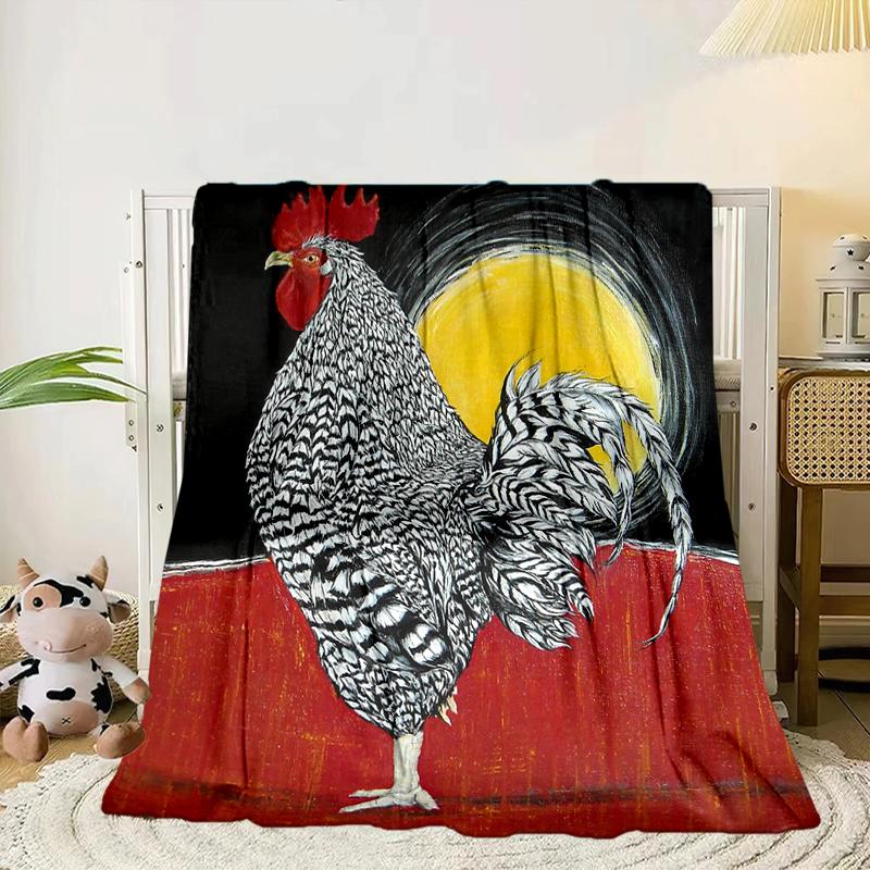 Hahn Im Vintage-Garten Decke Flanelldecke Überwurfdecke Sofabezug Decke Weiche Premium-Decke Picknickdecke Fernsehendecke Geschenke