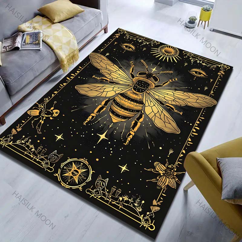 Divination Art Eye Bee Printing Carpet for Living Room Bedroom Bedside Sofa Table Floor Mat Home Area Rug Decor Large Size
