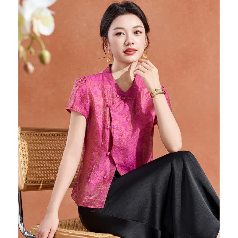 Women's New Chinese Style Jacquard Short Shirt