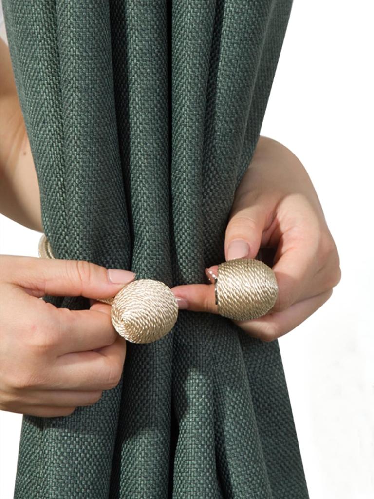Khaki color magnetic clasp preparation tiebacks for living room bedroom and other curtains binding fixed tiebacks