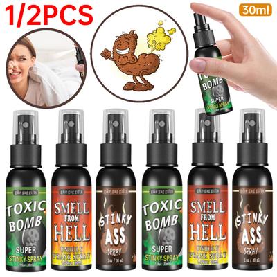 1/2PCS Fart Spray Can 30ml Liquid Fart Gag Prank Joke Spray Props Non Toxic Stink Prank Poop Smelling Halloween Party Supplies