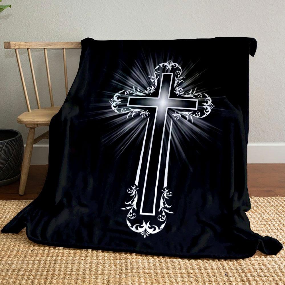 

Luxury Radiant Cross Throw Blanket Printed Blanket for Living Room Bed Couch lunch break Soft Cozy Blanket for Friend s festival Gift 80cm x 120cm