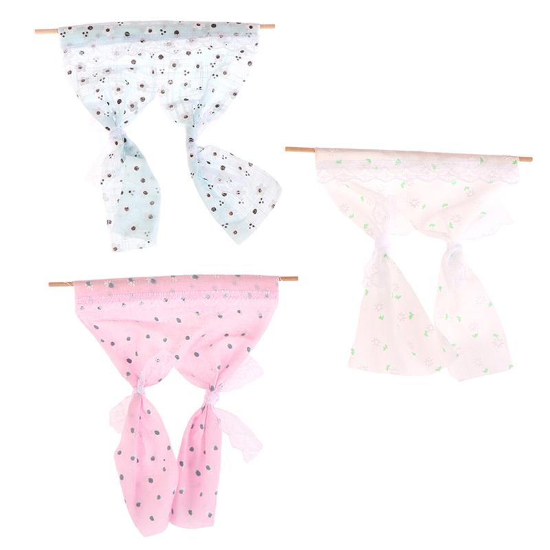 1Pc 1:12 Dollhouse Miniature Daisy Flower Curtain Lace Curtain House Furniture Model Decor Toy Doll House Accessories
