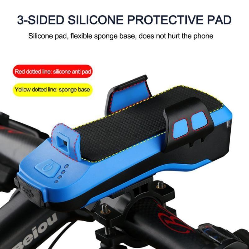 Buy 4 In 1 Bike Light Rechargeable Flashlight Phone Holder Light