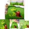 Postać z kreskówki Grinch Zestaw poszewek na kołdrę drukowany 3D do nowoczesnej dekoracji sypialni