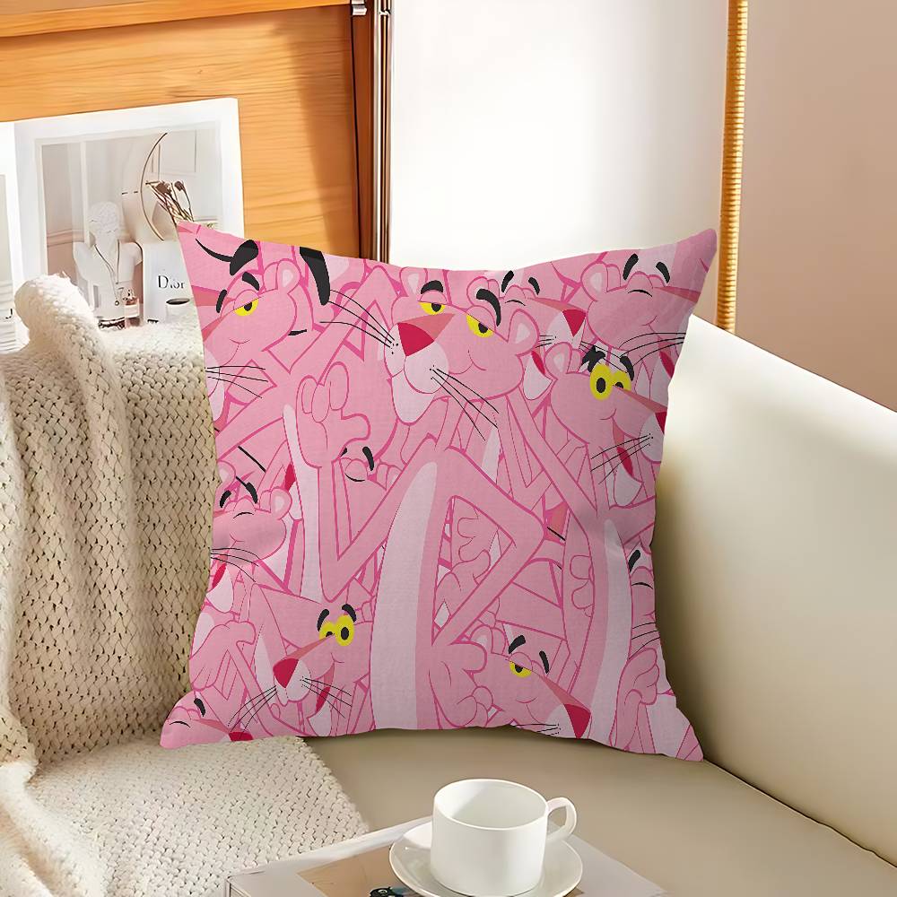 Мультяшная Розовая Пантера Персонализированная Наволочка Детская Спальня Декор Дикой Вечеринки Наволочка Подарок на День Рождения Ребенка 12x12Inch