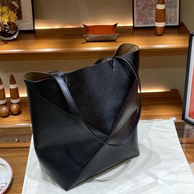 Font Tote Large Size Transforming Geometric Leather Bag Large Capacity Single Shoulder T-Creative Versatile Underarm Bag