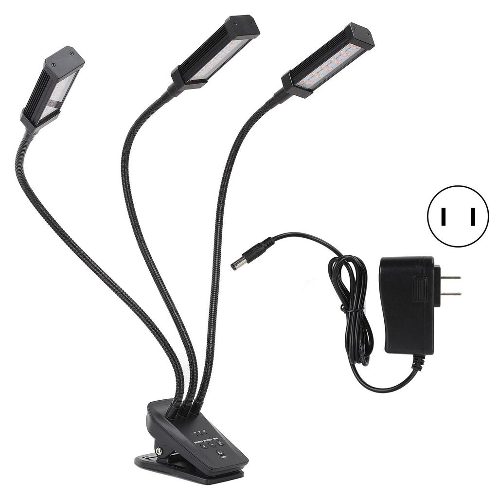 LED Pflanzenwachstumslicht 360 Grad Verstellbare Wachstumslampe 3 Köpfe Zeitschaltuhr Pflanzenlicht für Indoor Sukkulenten