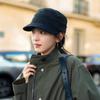 Zhang Ruonan's same style equestrian hat for women, autumn and winter, makes the face look smaller, suede knight hat, fashionable retro pleated