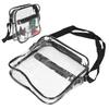 Transparent Messenger Shoulder Bag Clear Tote Bag Purse with Zipper Closure for Outdoor Traveling