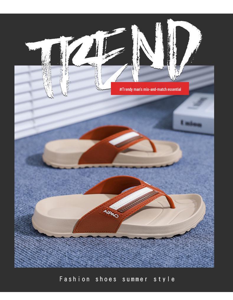Men's Trendy Clip-Toe Non-Slip Flip Flops for Indoor & Outdoor Wear – Casual Beach Slippers