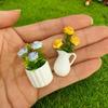 1Pcs Dollhouse Mini Simulation Green Plants Potted Plants Micro Landscape Horticultural Decoration Doll House Accessories