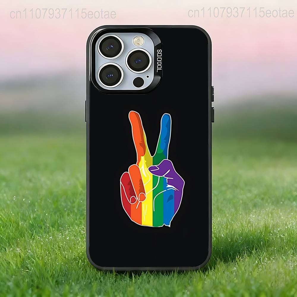 Love Is Love LGBT Homosexual Phone Case For iPhone 17,16,15,14,13,12,11,Pro,XS,Max,Plus,Mini,SE4,E Black Matte Shockproof Cover