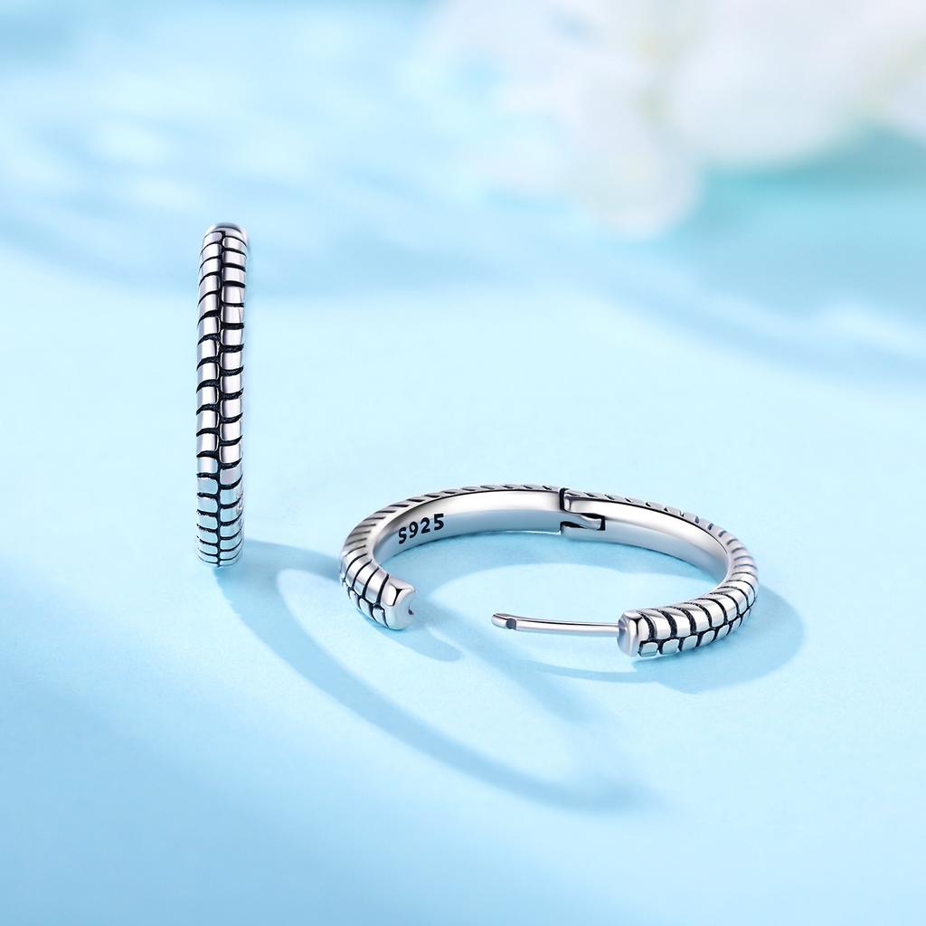 Real 925 Silver Minimally Designed Earring Jewelry Hoop Earrings For Women Jewelry Fine Birthday Party Gifts