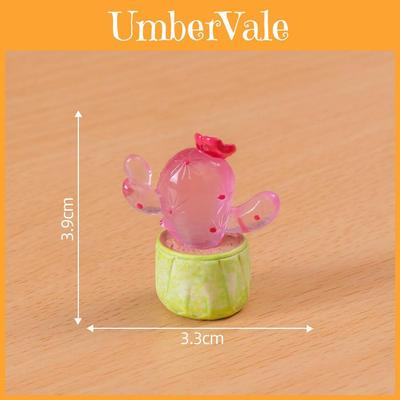 Glow In The Dark Miniature Cactus Resin Figurine Creative Desktop Decoration