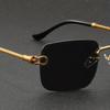 Retro Fashion Square Frameless Twisted Rope Fashion Glasses for Men and Women, Metal Frame, AC Lens, for Daily Decoration Glasses