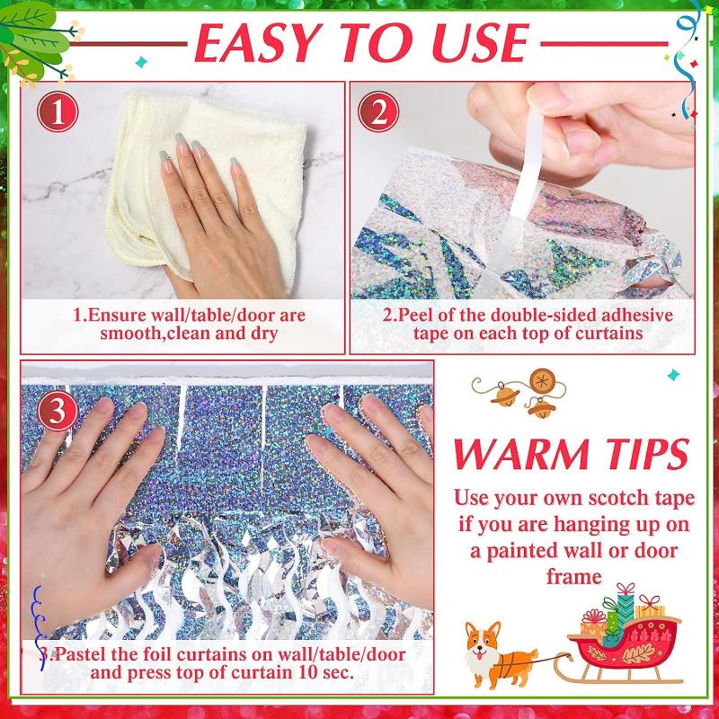 New 4/2/1Pack Birthday Party Decorations Kids Bachelorette Party Backdrop Curtains Tinsel Foil Curtains Wedding Decor Photozone