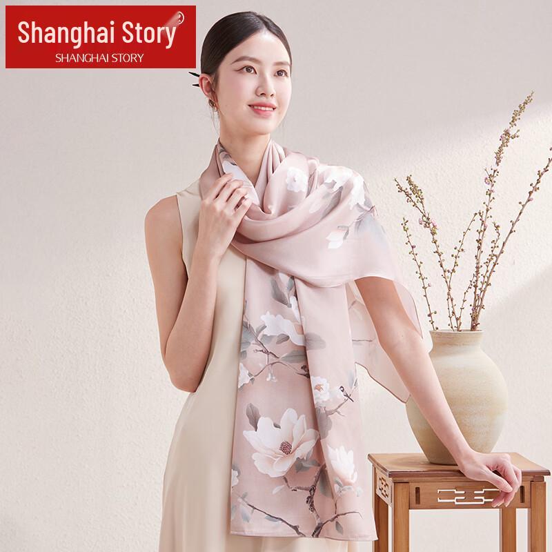 Shanghai Story 100% Mulberry Silk Printed Scarf