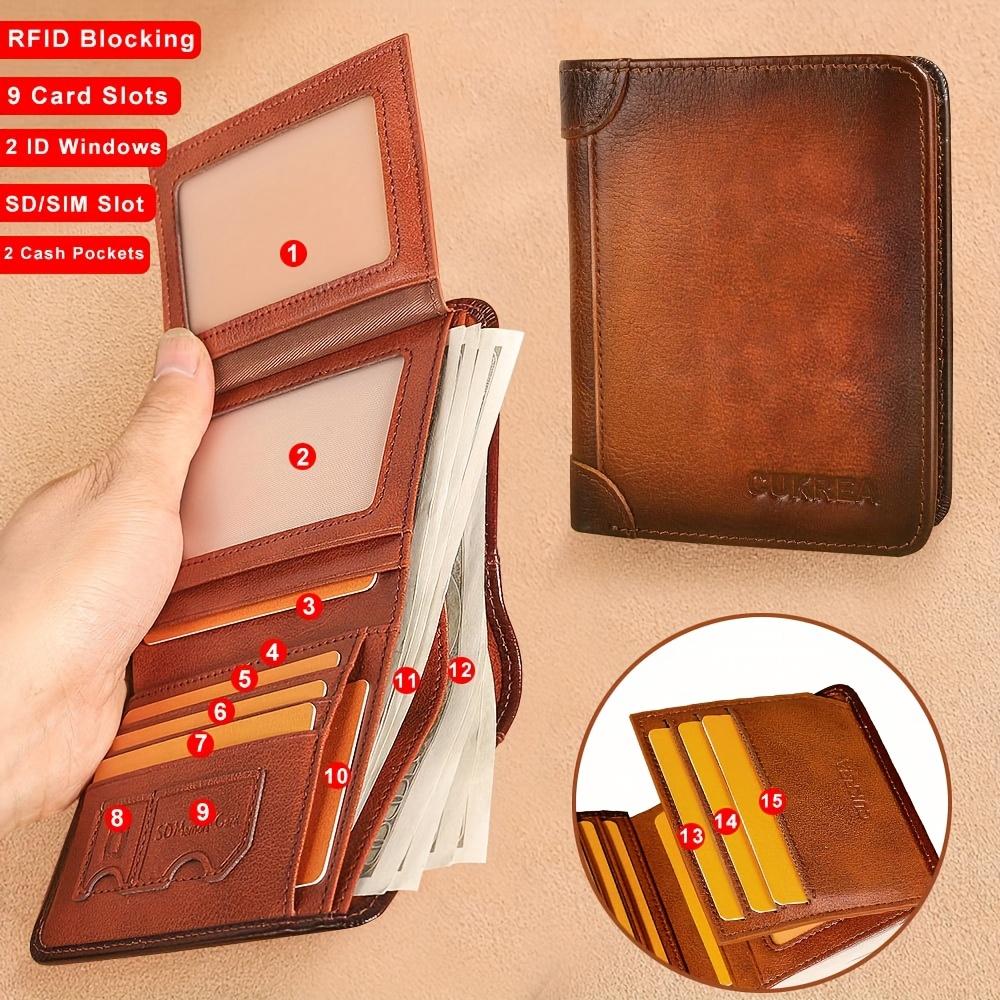 Vintage Wallets for Men, Short Multi Function ID Credit Card Holder