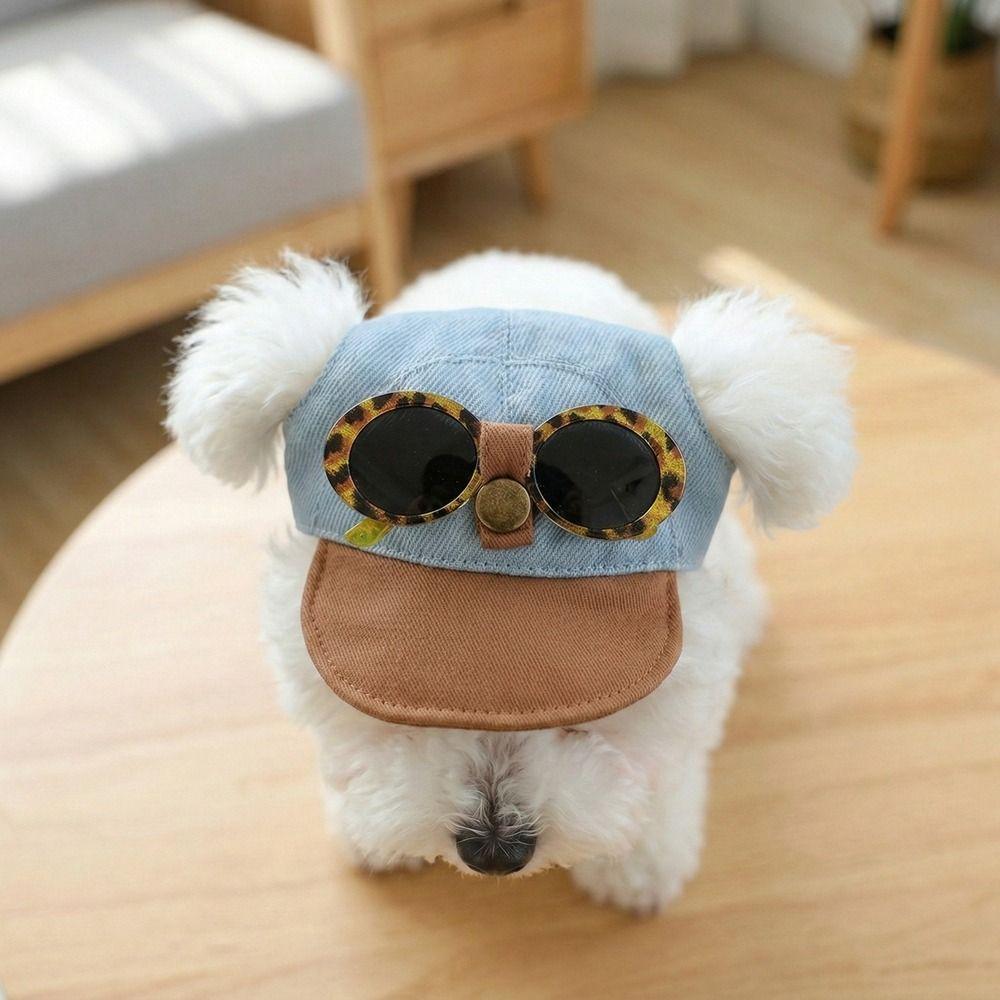 Adjustable Dog Visor Hats Denim Cap Puppy Baseball Cap Pet Sun Protection Hats  Summer Season