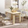 Dining Table for 4-6 People, Kitchen Table with Wood Effect for Dining Room, Oak